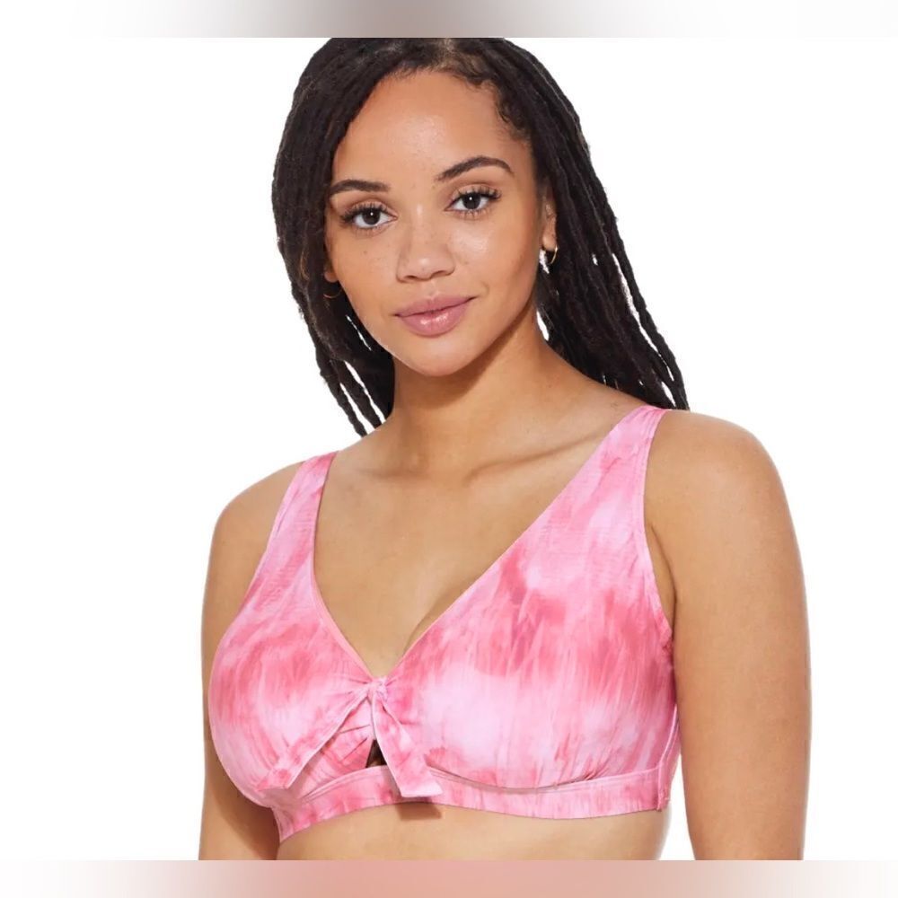 Birdsong Retba Waves Pink White Bikini Top and Bottom Size 36 Top, L Bottom NWOT